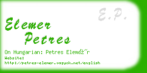 elemer petres business card